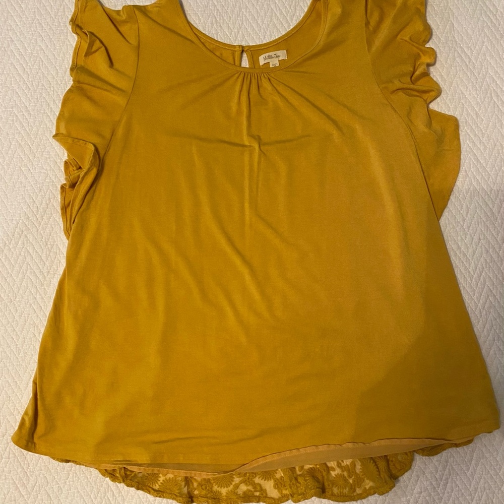 Mustard Yellow Ruffled Sleeve Top
